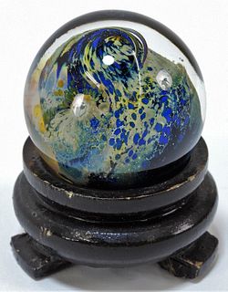 Josh Simpson The World Globe Art Glass Paperweight