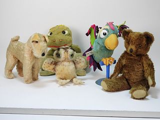 5PC Vintage Mohair Stuffed Animal Group