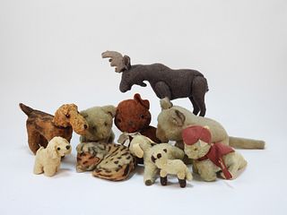 10PC Mohair & Other Stuffed Animal Collection