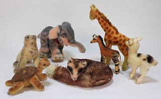 7PC Steiff Assorted Zoo Animal Collection