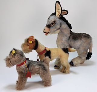 3PC Steiif Dog & Donkey Stuffed Animal Collection