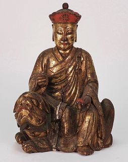 Chinese Qing Dynasty Carved Wood Buddha