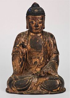 Chinese Ming Dynasty Period Gilt Bronze Buddha