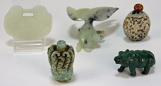 5PC Chinese Carved Hardstone Articles