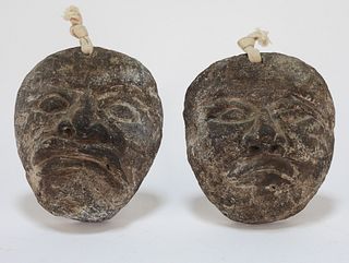 PR South East Asian Carved Stone Heads