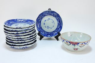 11PC Chinese Export Porcelain Plates & Bowl