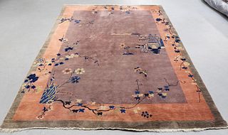 Chinese Art Deco Scenic Carpet Rug