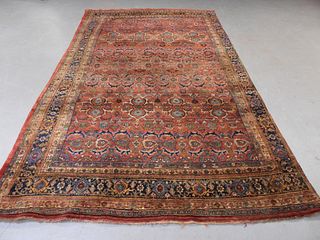 Antique Bidjar Quatrefoil Pattern Carpet Rug