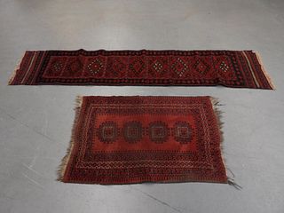 2pc Afghani Carpet Rug and Runner