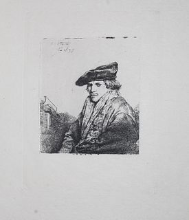 Rembrandt van Rijn (after) - Young man in a velvet cap
