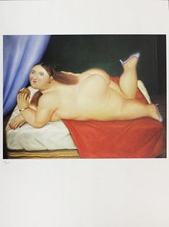 Fernando Botero (after) - Columbian Lady Eating an
