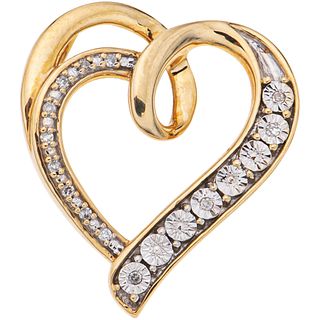 PENDANT WITH DIAMONDS IN 10K YELLOW GOLD 8x8 cut diamonds ~0.04 ct. Weight: 1.8 g | PENDIENTE CON DIAMANTES EN ORO AMARILLO DE 10K con diamantes corte
