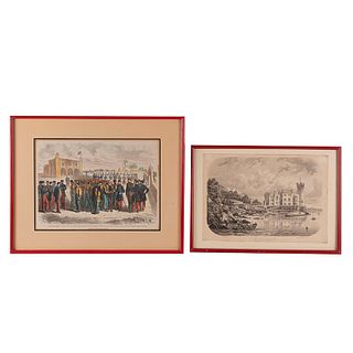 Castro, Casimiro/ Le Monde Illustré. Miramar/ Colección de Grabados de la Intervención Francesa. Litografía y 6 grabados. Piezas: 7.