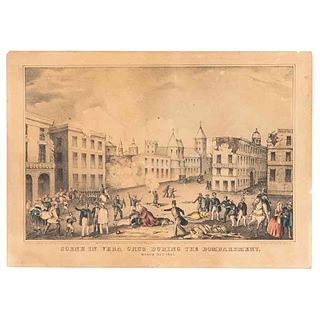 Kellogg, E. C. Scene in Vera Cruz During the Bombardment, March 25th, 1847. New York, 1847. Litografía coloreada.