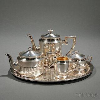 Four-piece German .835 Silver Tea and Coffee Service