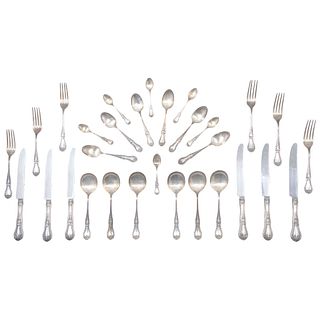 SET OF CUTLERY MEXICO, 20TH CENTURY, PESA 0.925 sterling silver, Set for 6 people, Pieces: 30, Weight: 1581 g approx. | JUEGO DE CUBIERTOS MÉXICO, SIG