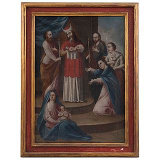 LA CIRCUNCISIÓN DE JESÚS MEXICO, EARLY 19TH CENTURY Oil on canvas Conservation details 47.2 x 35.4" (120 x 90 cm) | LA CIRCUNCISIÓN DE JESÚS MÉXICO, P