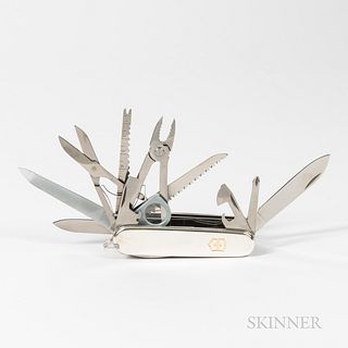 Sterling Silver and 18K Gold Tiffany & Co. Swiss Army Knife