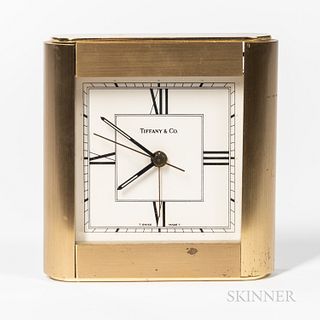 Tiffany & Co. Lacquered Brass Desk Alarm Clock