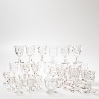 Group of Ashburton Pattern Colorless Glass Barware