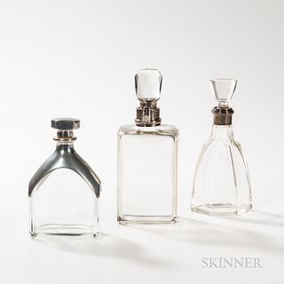 Three Silver-mounted Decanters
