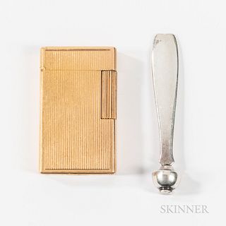 S.L. Dupont Lighter and a Sterling Silver Tiffany & Co. Pipe Tamper