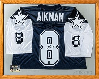 Framed Troy Aikman Signed Dallas Cowboys Jersey