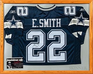 Framed Emmett Smith Signed Dallas Cowboys Jersey