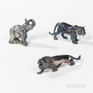Three Small Sterling Silver Animals