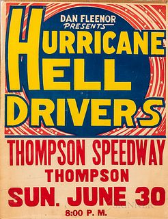 "Hurricane Hell Drivers" Speedway Advertisement