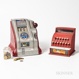 Small Slot Machine & Toy Cash Register