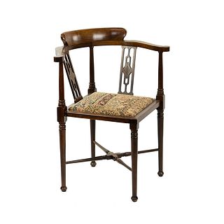 Brandt Co. Georgian Style Mahogany Corner Chair