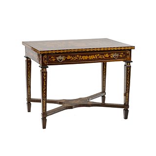 French Louis XVI Style Marquetry Center Table