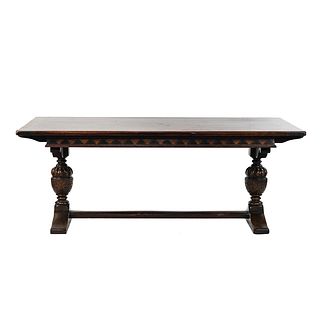 Jacobean Style Oak Trestle Dining Table