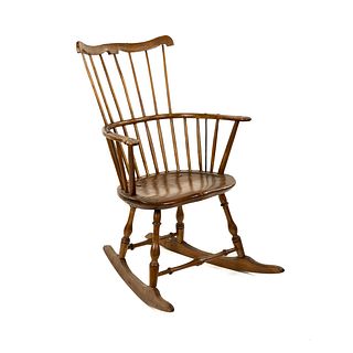 Early 19th American Colonial Spindle Back Rocking Chair