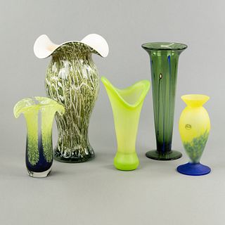 (5) Group of Art Glass including Romblast & Murano Glass
