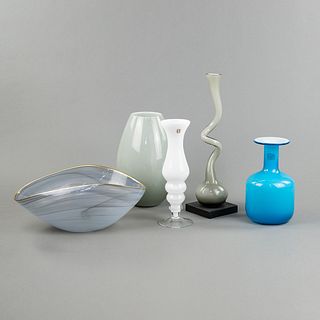 (5) Group of Art Glass: Mokora, Tarnowiec & Holmegaard