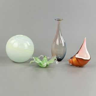 (4) Group of Art Glass Inc Kosta Boda and Murano Glass
