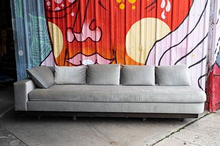Modern Grey Mohair Large Sofa