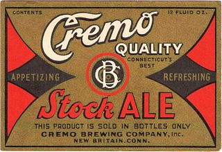 1937 Cremo Quality Stock Ale 12oz ES9-06 New Britain, Connecticut