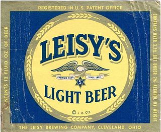 1950 Leisy's Light Beer 12oz Cleveland, Ohio