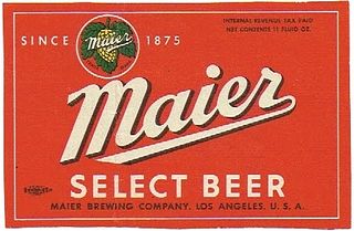 1940 Maier Select Beer 11oz WS18-09 Los Angeles, California