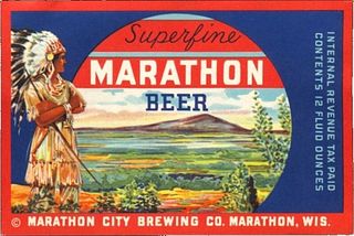 1942 Marathon Beer 12oz WI253-19 Marathon, Wisconsin