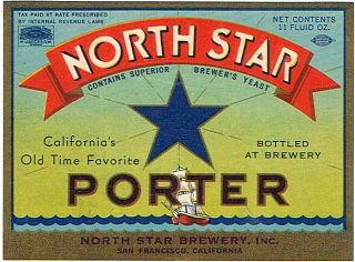 1934 North Star Porter 12oz WS41-07 San Francisco, California