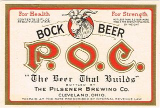 1936 Pilsener P.O.C. Bock Beer 12oz OH47-11 Cleveland, Ohio