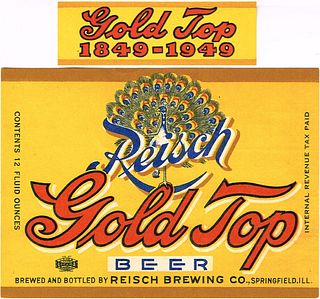 1944 Reisch Gold Top Beer 12oz IL101-15 Springfield, Illinois