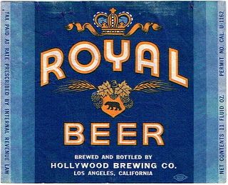 1934 Royal Beer 11oz WS13-09 Los Angeles, California