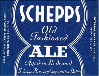 1935 Schepps Old Fashioned Ale 12oz WS100-01 Dallas, Texas