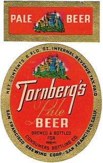 1940 Tornberg's Pale Beer 8oz WS47-12 San Francisco, California