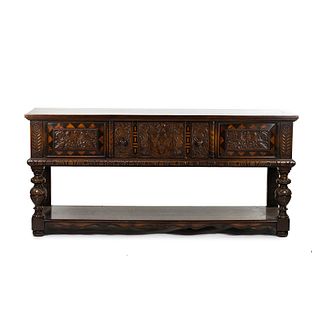Jacobean Style Oak Sideboard Cabinet